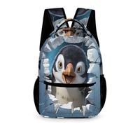 WECECE Sac À Dos Fille Pingouin Cartable Pingouin Thème 3D Garçons Primaire, Sac D'école Enfants Idéal Pour Les Élèves De 5 À 9 Ans Va À L'école Voyage En Plein Air