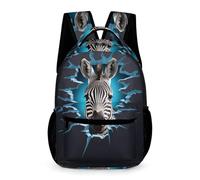 WECECE Sac À Dos Fille Zèbre 3D Cartable Animal Imprimé Garçons Primaire, Sac D'école Enfants Idéal Pour Les Élèves De 5 À 9 Ans Va À L'école Voyage En Plein Air