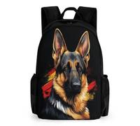 WECECE Sac À Dos Garçon Chien de Berger Allemand, Cartable Scolaire Garcons Fille, Sac A Dos Enfant Grande Capacité Élèves Du Voyage Casual Daypacks, Chien Animaux Cadeau Backpack