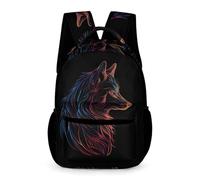 WECECE Sac À Dos Garçon CP Loup, Cartable Scolaire Garcons Fille, Sac A Dos Enfant Élèves Du Voyage Casual Daypacks, Animal Loup Cadeau Backpack