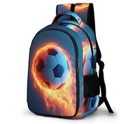 WECECE Sac A Dos Garçon Fire Soccer Print, Cartable Football Primaire Et Collège Léger Pour Filles De 9 À 14 Ans, Sac D’École Tendance Daypack Pour Adolescent