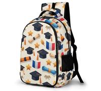 WECECE Sac À Dos Garçon Graduation Theme, Cartable Primaire Classes 1-5, Sac À Dos France Flag Pour Fille De 6-12 Ans Sacs Scolaire Pour L’École Et Les Voyages