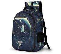 WECECE Sac À Dos Garçon Whale Cartable Fille Adapté Aux Élèves De CP À CM2, Sac Marine Life D'École Respirant Pour Les Voyages Loisir Version Détente