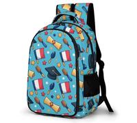 WECECE Sac À Dos Graduation Theme Pour Enfants, Respirant Cartable France Flag Primaire Garçon De 6 À 9 Ans, Sac D'école Pour Filles Les École Voyages
