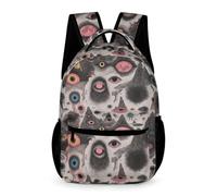 WECECE Sac à Dos Graffiti Œil Art Élèves Garçons Filles CM1 Cartable Coloré Abstrait 13 Ans Sac Scolaire Poche Avant Pratique Livres Petits Objets Rentrée Scolaire Voyage