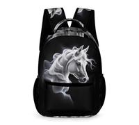 WECECE Sac à Dos Horse Art pour Garçons CP-CE1 Sac d'École Motif Animal Horse Filles 8-11 Ans Daypack Grand pour Livres Poche Avant Poches Latérales Rentrée Scolaire Voyage