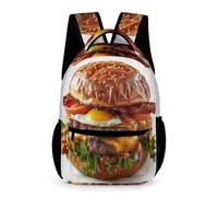 WECECE Sac À Dos Imprimé Burger Enfants Sac Motif Alimentaire Cartable Pour CP/CE1 Rucksacks De Motif Pour Les Garçons En Bas Âge Filles