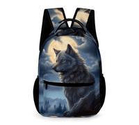 WECECE Sac À Dos Loup Cartable Garçon 6 Ans Filles Sac Animal Loup D'école Scolaire Pour Ado Enfant Cartable Pour Loisir Sacs De Voyage