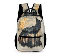 WECECE Sac A Dos Loup Enfant Fille Primaire Cartable Animal Loup Garçon Imperméable Sac D'ecole Garcon Pour Loisirs Voyage Scolaire