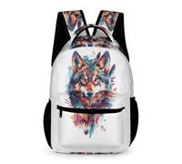 WECECE Sac À Dos Loup Enfants De 3 À 10 Ans Cartable Animal Loup Pour Maternelle Et École Primaire Utile À L'École Et En Plein Air
