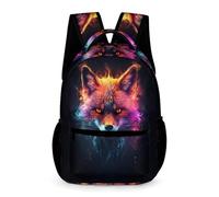 WECECE Sac À Dos Loup Fille Sac A Dos Enfants Garçons Sacs Ecole Filles Garçon Primaire Cartable Animal Loup Scolaire Poids Léger Avec Poche À Bouteille Poche Avant