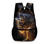 WECECE Sac À Dos Loup Fille Sac A Dos Enfants Garçons Sacs Ecole Filles Garçon Primaire CArtable Animal Loup Scolaire Poids Léger Avec Poche À Bouteille Poche Avant