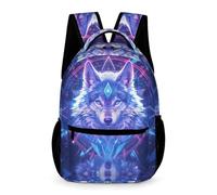 WECECE Sac à Dos Loup Filles Garçons 8-12 Ans Cartable Animal Loups CE2-5e pour Ado Sac d'École Durable 43x32x15 cm Collège Rentrée des Classes Livres Cahiers