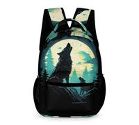 WECECE Sac à Dos Loup Filles Garçons 8-12 Ans Cartable Animal Loups CE2-5e pour Ado Sac d'École Durable 43x32x15 cm Collège Rentrée des Classes Livres Cahiers
