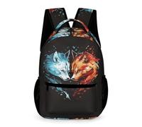WECECE Sac À Dos Loup Garcon, Léger Cartable Animal Loup Filles Enfant CM1/4ème Primaire 10 Ans Mignon Sac À Dos Fille Garçon Pour A4 Dossier Voyage