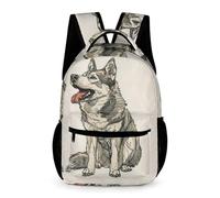 WECECE Sac À Dos Loup Pour Filles, Enfants Sac D'école Primaire Étudiants Cartable Animal Loup Scolaires Sacs Léger Voyage Élèves Cadeaux De Rentrée Ccolaire 5-9 Ans