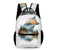 WECECE Sac À Dos Loup Pour Filles, Enfants Sacs D'école Primaire Léger Cartable Animal Loup Scolaire Sac À Livres Décontracté De Voyage Pour 6-10 Ans