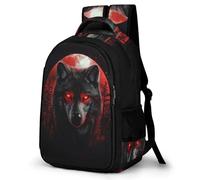 WECECE Sac à Dos Loups Lune CM1 CM2 Fille Garçon Cartable Loup Pleine Lune 8-12 Ans Sac d'École Durable Grand Format pour École Promenade Sorties, Bookbag Cadeau du Nouvel An et Loisirs