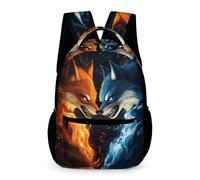 WECECE Sac à Dos Loups Motif Filles Garçons 9-13 Ans Cartable Animal Loup CM1-4e Ado Sac d'École Grand Backpack 43x32x15 cm Rentrée des Classes Livres Cahiers