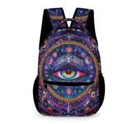WECECE Sac à Dos Maléfique Œil Garçons Filles 7-10 Ans Cartable Bohème CE1-CM2 Enfants Sac Collège Solide 43x32x15 cm École Primaire Balade Études Usage École