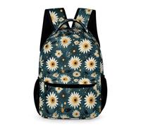 WECECE Sac À Dos Marguerite Fille Sac A Dos Enfants Garçons Sacs Ecole Filles Garçon Primaire Cartable Fleur Scolaire Poids Léger Avec Poche À Bouteille Poche Avant