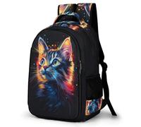 WECECE Sac à Dos Mignon Chat CE1 CE2 pour Filles et Garçons Cartable Chaton 14 Ans Sac d'École Léger Imperméable pour École Promenade Sorties, School Bag Cadeau du Nouvel An et Loisirs