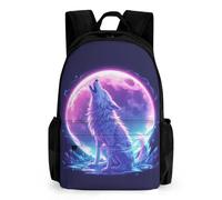 WECECE Sac À Dos Mode Cartable Loup Filles College Sacs 3D Loup D'école Scolaire Pour Ado Enfant Sac A Dos Pour Ordinateur Portable Femme Loisir De Voyage