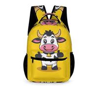 WECECE Sac à Dos Mode Vache Design Filles Garçons 7-11 Ans Cartable Bovin CE1-6e Ado Sac d'École Solide Backpack 43x32x15 cm Rentrée des Classes Livres Cahiers
