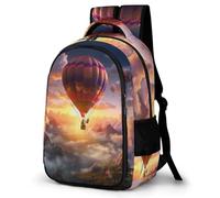 WECECE Sac à Dos Montgolfière Collège Filles et Garçons Sac Scolaire Paysage 11-15 Ans Grand Format Léger Durable pour Cadeau du Nouvel An École Voyage et Loisirs Usage Quotidien