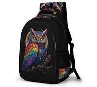 WECECE Sac à Dos Motif de Chouette Collège Filles et Garçons Sac Scolaire Thème des Oiseaux 13-15 Ans Grand Format Durable pour Voyage Loisirs Promenade et Sorties Usage Quotidien