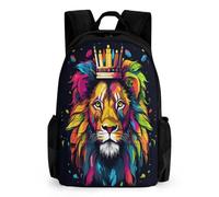WECECE Sac À Dos Motif Lion Sacs D'école Lions 3D Scolaires Cartables Filles Garçons Cartable Pour Primaire Adolescents Outdoor Voyage École