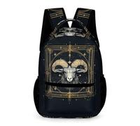 WECECE Sac à Dos Motif Mouton Grande Section Primaire 8 Ans Cartable Scolaire Zodiac CE2 Garçons Filles Sac Scolaire Grand Livres Poche Avant Poches Latérales Cours Voyage Quotidien
