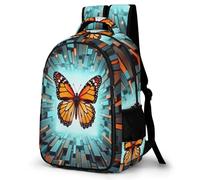 WECECE Sac à Dos Motif Papillon CP CE1 Filles et Garçons Sac Scolaire 3D 7 Ans Léger Durable À la Mode pour Cours Voyage Loisirs et Usage Quotidien Rentrée Scolaire