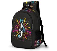 WECECE Sac à Dos Musique Passionné CE2 CM1 CM2 Garçon Fille Cartable Scolaire Musical Notes 9-12 Ans Sac d'École Léger pour Rentrée Voyage Promenade School Bag Loisirs et Sorties