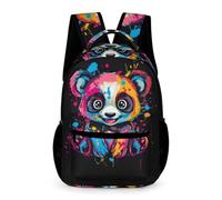 WECECE Sac À Dos Panda Fille Sac A Dos Enfants Garçons Sacs Ecole Filles Garçon Primaire Cartable Animal Imprimé Scolaire Poids Léger Avec Poche À Bouteille Poche Avant