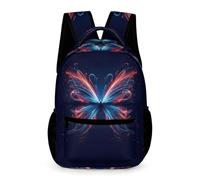 WECECE Sac à Dos Papillon Garçons Filles 12 Ans Cartable Papillon 3D Imprimé 5e Enfants Sac Collège À la Mode 43x32x15 cm Collège Balade Études Usage École