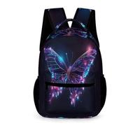 WECECE Sac à Dos Papillon Motif Adolescents 6-9 Ans Cartable Papillon CP-CM1 Élèves Sac d'École Durable Backpack 43x32x15 cm Promenade Randonnée Livres Cahiers