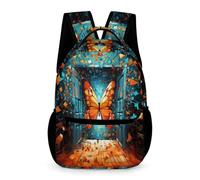 WECECE Sac À Dos Papillon Pour Filles, Enfants Sacs D'école Primaire Léger Cartable Thème 3D Scolaire Sac À Livres Décontracté De Voyage Pour 6-10 Ans