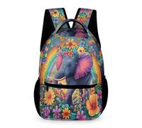 WECECE Sac à Dos Petit Éléphant Filles 10-13 Ans Cartable Animal Thème CM2-4e Garçons Sac d'École Grand Format Backpack 43x32x15 cm Sorties Cours Usage École