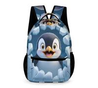 WECECE Sac à Dos Pingouin Filles 6-10 Ans Cartable Animal Imprimé CP-CM2 Garçons Sac Collège Grand Format 43x32x15 cm École Primaire Sorties Cours Usage École