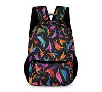 WECECE Sac À Dos Plume imprimée Fille Sac A Dos Enfants Garçons Sacs Ecole Filles Garçon Primaire Cartable Coloré Scolaire Poids Léger Avec Poche À Bouteille Poche Avant