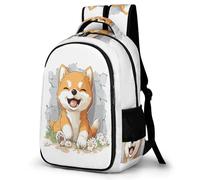 WECECE Sac à Dos pour Garçon Fille Mignon Chien CE1 CE2 Cartable Motif Animal 10-14 Ans Léger Imperméable Durable pour École Rentrée Scolaire Voyage et Usage Quotidien Sorties