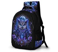 WECECE Sac à Dos pour Garçon Fille Motif chouette Primaire CM1 CM2 Cartable Thème des Oiseaux 13 Ans Grand Format Imperméable pour Rentrée Scolaire Promenade Randonnée et Sorties