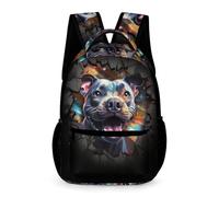 WECECE Sac À Dos Scolaire Personnalisé BouleChienue Français En 3D Sac À Dos Chien Animal D'école Léger Et Décontracté Pour Enfants, Garçons, Filles, Adolescents