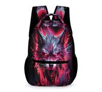 WECECE Sac À Dos Scolaire Personnalisé Loup En 3D Sac À Dos Animal Loup D'école Léger Et Décontracté Pour Enfants, Garçons, Filles, Adolescents