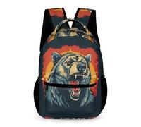 WECECE Sac À Dos Scolaire Personnalisé Ours En 3D Sac À Dos Thème du Drapeau Allemand D'école Léger Et Décontracté Pour Enfants, Garçons, Filles, Adolescents