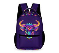 WECECE Sac À Dos Scolaire Personnalisé Taureau En 3D Sac À Dos Animal Vache Print D'école Léger Et Décontracté Pour Enfants, Garçons, Filles, Adolescents