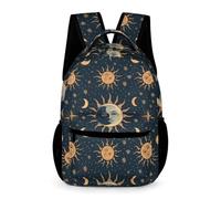 WECECE Sac à Dos Soleil Lune Étoiles Élèves 6-8 Ans Sac Scolaire Bohème CP-CE2 Enfants Cartable Scolaire Durable 43x32x15 cm Loisirs Quotidien Livres Cahiers