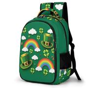 WECECE Sac A Dos St. Patrick's Day College Fille Adapté Aux Élèves De CP À CM2, Cartable Garçons Clover Leaves, Sacs Ecole Pour Filles 9-15 Ans Enfant Détente