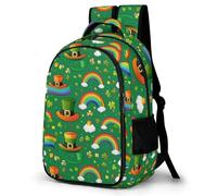 WECECE Sac À Dos St. Patrick's Day Fille Collège, Cartable Adolescent Scolaire Durable, Sac Clover Rainbow Ecole Lycée Garçons Grande Capacité Pour 8 À 13 Ans